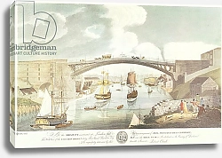 Постер Школа: Английская 18в. West view of the cast iron bridge, over the River Wear at Sunderland, c.1796