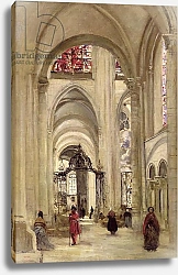Постер Коро Жан (Jean-Baptiste Corot) Interior of the Cathedral of St. Etienne, Sens, c.1874