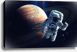 Постер Космонавт на фоне газового гиганта