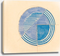 Постер Рейсс Уинольд Miscellaneous small sketches for inlaid table tops.] [Design with blue circular motif