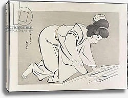 Постер Хасигути Гоё Woman Folding Kimono, October 1920