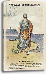 Постер Школа: Французская Бог медицины Aesclepius. Гравюра 19 век