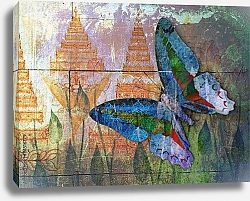 Постер Рисунок бабочки с орнаментом на стене