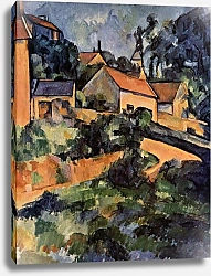 Постер Сезанн Поль (Paul Cezanne) Крутой поворот на дороге в Монжеру