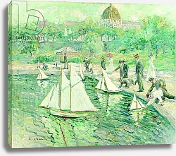 Постер Лоусон Эрнест Model Sailboat Pond, Central Park, New York