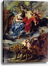 Постер Рубенс Петер (Pieter Paul Rubens) The Medici Cycle: Meeting of Henri IV and Marie de Medici at Lyon on 9th September 1600, 1621-25