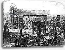 Постер Пиранези Джованни View of the Arch of Constantine and the Colosseum, from the 'Views of Rome' series, c.1760