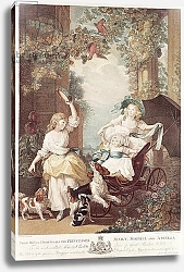 Постер Копли Джон Princesses Mary, Sophia and Amelia, daughters of George III, engraved by Francesco Bartolozzi