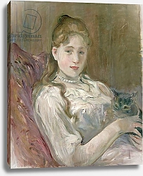 Постер Моризо Берта Young Girl with Cat, 1892