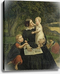 Постер Васман Рудольф Emilie Marie Wasmann, the artist's wife, with Elise and Erich, their oldest children, 1860