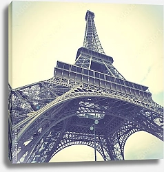 Постер Франция, Париж. Эйфелева башня в винтажных оттенках