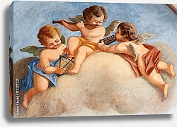Постер Ангелочки на облаке, фреска в церкви Санта-Мария-Маджоре, Италия