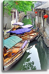 Постер Чжоучжуан, Туристический катер в деревенском канале