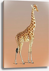 Постер Жираф на оранжевом фоне