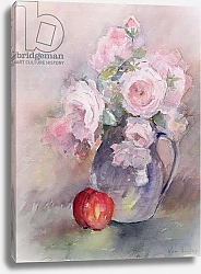 Постер Армитаж Карен (совр) Pink Roses in a Blue Jug, 1994