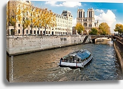 Постер Франция. Париж. Река Сена и  Нотр-Дам-де-Пари