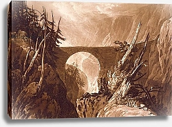Постер Тернер Вильям (последователи) F.19.I Little Devil's Bridge, from the 'Liber Studiorum', engraved by Charles Turner, 1809