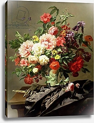 Постер Роббе Генри Peonies, Poppies and Roses, 1849