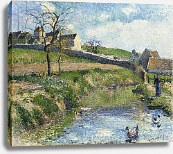 Постер Писсарро Камиль (Camille Pissarro) The Farm at Osny, 1883