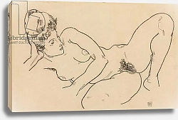 Постер Шиле Эгон (Egon Schiele) Reclining Nude; Liegender Akt, 1917