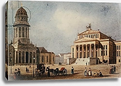Постер Школа: Немецкая школа (19 в.) The Royal Theatre and the New Church, 1833