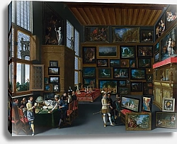 Постер Неизвестен Любители искусства в комнате с картинами