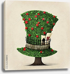 Постер Зеленая шляпа в виде дерева