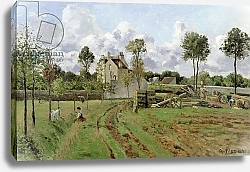 Постер Писсарро Камиль (Camille Pissarro) Landscape, Louveciennes, c.1872