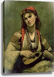 Постер Коро Жан (Jean-Baptiste Corot) Christine Nilson or The Bohemian with a Mandolin, 1874