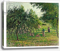 Постер Писсарро Камиль (Camille Pissarro) Apple Trees and Hay Makers at Eragny, 1895