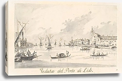 Постер Гварди Джакомо The Porto di Lido, with the Fortezza Sant’Andrea on the Left