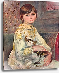 Постер Ренуар Пьер (Pierre-Auguste Renoir) Портрет мадемуазель Жюли Мане с кошкой