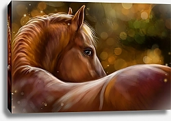 Постер Изгиб спины рыжей лошади