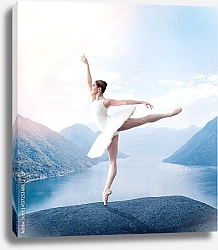 Постер Грация балерина на краю скалы