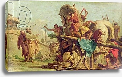 Постер Тиеполо Доменико Джованни The Building of the Trojan Horse, c.1760