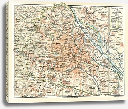 Постер Карта окрестностей Вены, конец 19 в. 3