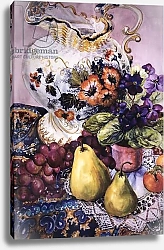 Постер Фивси Джоан (совр) African Violets with Victorian Jug and Pears,