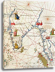 Постер Агнес Батиста (карты) India and Malaysia, from an Atlas of the World in 33 Maps, Venice, 1st September 1553