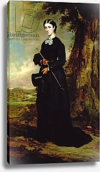 Постер Грант Франсуа Сэр Young woman wearing a black riding habit and standing in a landscape