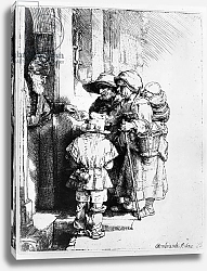 Постер Рембрандт (Rembrandt) Beggars receiving alms, 1648