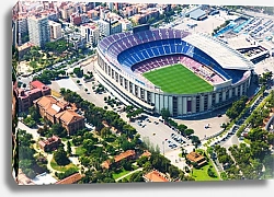 Постер Испания. Вид на Барселонский стадион с вертолета