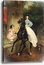 Постер Брюллов Карл The Horsewoman, Portrait of Giovanina and Amacilia Paccini, wards of Countess Samoilova, 1832