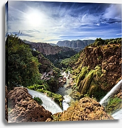 Постер Вид сверху на водопады Узуд, Марокко