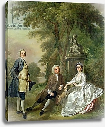 Постер Хейман Франсис Jonathan Tyers and his Daughter, Elizabeth, and her Husband, John Wood, c.1750-52