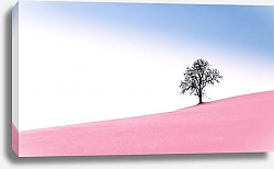 Постер Дерево на розовом поле
