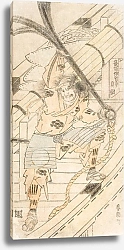 Постер Хокусай Кацушика Shinozuka Iganokami Sadatsuna Holding a Ship’s Anchor