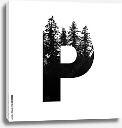 Постер Буква P с лесом