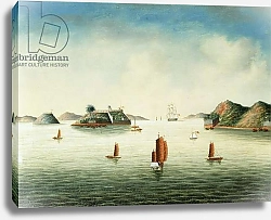 Постер Школа: Китайская 19в. View of Canton area, c.1850