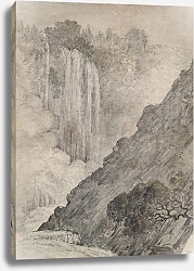 Постер Эвердинген Цезарь Mountainous Landscape with Waterfalls