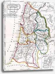 Постер Школа: Английская 19в. Map of Palestine, Palestina Antiqua, from 'The Atlas of Ancient Geography', c.1829
